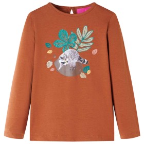 Children's long-sleeved t-shirt in cognac color 128 by vidaXL, Kids T-shirts - Ref: Foro24-14172, Price: 9,99 €, Discount: %