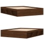 Brown oak bed frame 150x200 cm by vidaXL, Beds and slatted bases - Ref: Foro24-3203872, Price: 186,99 €, Discount: %