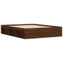 Brown oak bed frame 150x200 cm by vidaXL, Beds and slatted bases - Ref: Foro24-3203872, Price: 186,99 €, Discount: %