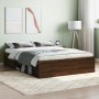 Brown oak double bed frame 135x190 cm by vidaXL, Beds and slatted bases - Ref: Foro24-3203914, Price: 160,25 €, Discount: %