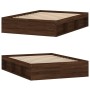 Brown oak double bed frame 135x190 cm by vidaXL, Beds and slatted bases - Ref: Foro24-3203914, Price: 160,25 €, Discount: %