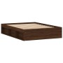 Brown oak double bed frame 135x190 cm by vidaXL, Beds and slatted bases - Ref: Foro24-3203914, Price: 160,25 €, Discount: %