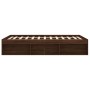 Brown oak double bed frame 135x190 cm by vidaXL, Beds and slatted bases - Ref: Foro24-3203914, Price: 160,25 €, Discount: %