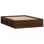 Brown oak double bed frame 135x190 cm by vidaXL, Beds and slatted bases - Ref: Foro24-3203914, Price: 160,25 €, Discount: %