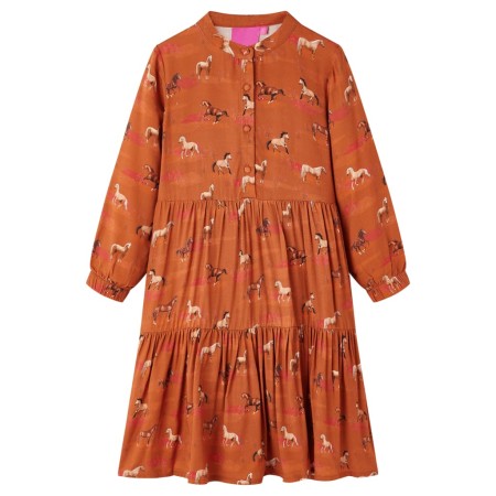 Cognac color children's dress 140 by vidaXL, Children's dresses - Ref: Foro24-15065, Price: 17,99 €, Discount: %