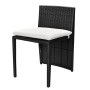 Garden bistro table and chairs 3 pieces and black poly rattan cushions by vidaXL, Garden sets - Ref: Foro24-42882, Price: 169...