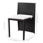 Garden bistro table and chairs 3 pieces and black poly rattan cushions by vidaXL, Garden sets - Ref: Foro24-42882, Price: 169...