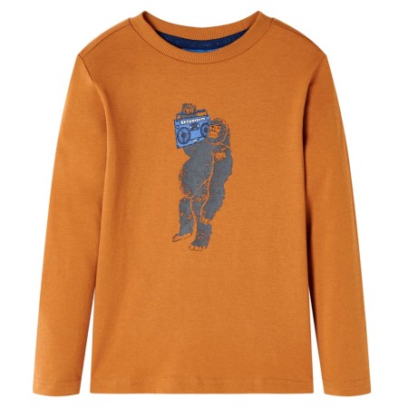 Camiseta infantil de manga larga ocre oscuro 92 de vidaXL, Camisetas para niños - Ref: Foro24-13459, Precio: 8,99 €, Descuent...