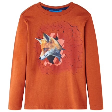 Langarm-T-Shirt für Kinder in der Farbe 92 in hellem Ziegelstein von vidaXL, Kinder-T-Shirts - Ref: Foro24-13349, Preis: 9,81...