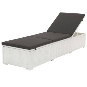 Sun lounger with white synthetic rattan cushion by vidaXL, Loungers - Ref: Foro24-43951, Price: 122,08 €, Discount: %