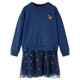 Vestido infantil de manga larga azul marino 140 de vidaXL, Vestidos de niños - Ref: Foro24-14198, Precio: 15,99 €, Descuento: %