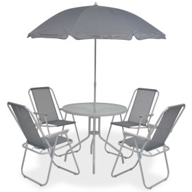 6-piece garden dining set, steel and grey textilene by vidaXL, Garden sets - Ref: Foro24-43785, Price: 177,99 €, Discount: %