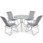 Juego de comedor de jardín 6 piezas acero y textilene gris de vidaXL, Conjuntos de jardín - Ref: Foro24-43785, Precio: 176,67...