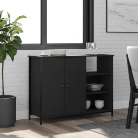 Black engineered wood sideboard 100x33x75 cm by vidaXL, Sideboards - Ref: Foro24-835549, Price: 86,95 €, Discount: %