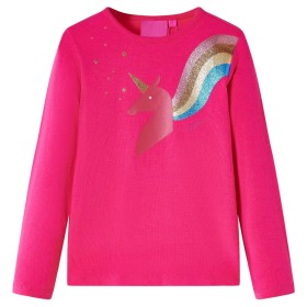 Camiseta infantil de manga larga rosa brillante 128 de vidaXL, Camisetas para niños - Ref: Foro24-14297, Precio: 8,99 €, Desc...