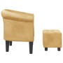 Sillón con taburete cuero sintético dorado de vidaXL, Sillones - Ref: Foro24-356504, Precio: 167,90 €, Descuento: %