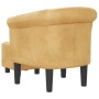 Sillón con taburete cuero sintético dorado de vidaXL, Sillones - Ref: Foro24-356504, Precio: 167,90 €, Descuento: %