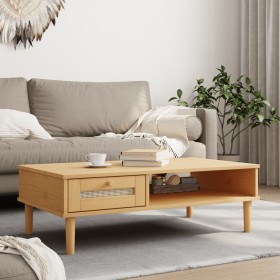 SENJA coffee table rattan look brown wood 100x55x33 cm by vidaXL, Coffee table - Ref: Foro24-358046, Price: 68,51 €, Discount: %