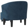 Sillón con taburete terciopelo azul oscuro de vidaXL, Sillones - Ref: Foro24-356481, Precio: 187,77 €, Descuento: %