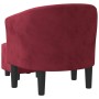 Sillón con taburete terciopelo rojo tinto de vidaXL, Sillones - Ref: Foro24-356483, Precio: 159,99 €, Descuento: %