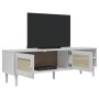 Mueble de TV SENJA aspecto ratán madera pino blanco 158x40x49cm de vidaXL, Muebles TV - Ref: Foro24-358044, Precio: 95,90 €, ...