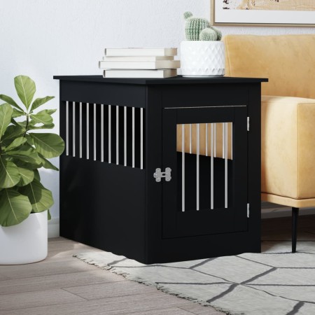 Black engineered wood dog cage 55x80x68 cm by vidaXL, Dog kennels - Ref: Foro24-838324, Price: 96,12 €, Discount: %