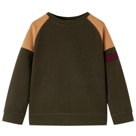 Sudadera infantil caqui oscuro y marrón claro 92 de vidaXL, Camisetas para niños - Ref: Foro24-13389, Precio: 15,99 €, Descue...