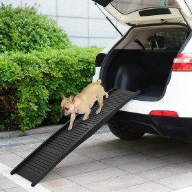 Folding ramp for dogs black plastic 153x40x12.5 cm by vidaXL, Pet Steps and Ramps - Ref: Foro24-152231, Price: 70,99 €, Disco...