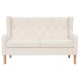 2-Sitzer-Sofa aus cremeweißem Stoff von vidaXL, Sofas - Ref: Foro24-245450, Preis: 340,54 €, Rabatt: %