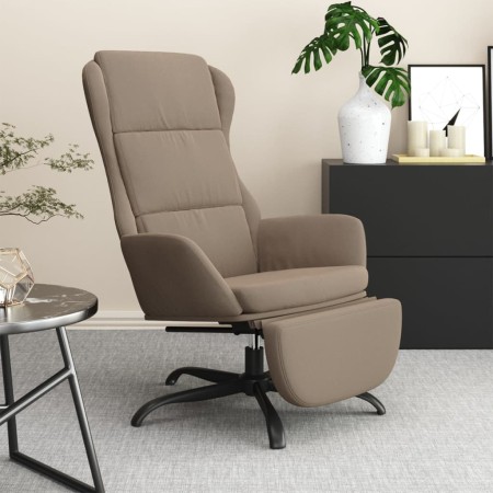 Sillón de relax con reposapiés tela de microfibra gris taupé de vidaXL, Sillones - Ref: Foro24-3097926, Precio: 112,99 €, Des...