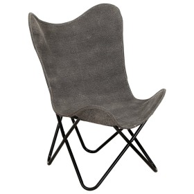 Silla Butterfly mariposa de lona gris antracita de vidaXL, Sillones - Ref: Foro24-283766, Precio: 88,99 €, Descuento: %