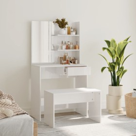 Glossy white vanity set 74.5x40x141 cm by vidaXL, Bedroom Dressers - Ref: Foro24-3114143, Price: 113,99 €, Discount: %