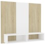 White and oak plywood wall TV cabinet 102x23.5x90 cm by vidaXL, TV Furniture - Ref: Foro24-808265, Price: 58,99 €, Discount: %