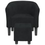 Sillón con taburete terciopelo negro de vidaXL, Sillones - Ref: Foro24-356451, Precio: 169,48 €, Descuento: %