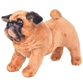 Perro pug de peluche de pie marrón claro XXL de vidaXL, Animales de peluche - Ref: Foro24-91331, Precio: 55,43 €, Descuento: %