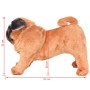 Standing light brown XXL pug plush dog by vidaXL, Stuffed animals - Ref: Foro24-91331, Price: 55,43 €, Discount: %