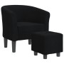 Sillón con taburete tela negra de vidaXL, Sillones - Ref: Foro24-356439, Precio: 157,23 €, Descuento: %