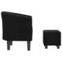 Sillón con taburete tela negra de vidaXL, Sillones - Ref: Foro24-356439, Precio: 157,23 €, Descuento: %