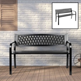 HI Black Steel Garden Bench by HI, garden benches - Ref: Foro24-446210, Price: 114,99 €, Discount: %