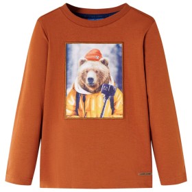 Burnt orange long-sleeved children's t-shirt 140 by vidaXL, Kids T-shirts - Ref: Foro24-12773, Price: 9,99 €, Discount: %