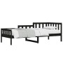 Sofá cama madera maciza de pino negro 90x190 cm de vidaXL, Camas y somieres - Ref: Foro24-840375, Precio: 94,95 €, Descuento: %