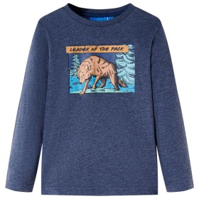 Children's long-sleeved t-shirt dark blue melange 92 by vidaXL, Kids T-shirts - Ref: Foro24-12939, Price: 9,99 €, Discount: %