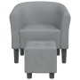 Sillón con taburete tela gris claro de vidaXL, Sillones - Ref: Foro24-356436, Precio: 138,74 €, Descuento: %