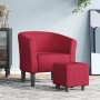 Sillón con taburete tela rojo tinto de vidaXL, Sillones - Ref: Foro24-356434, Precio: 158,89 €, Descuento: %