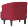 Sillón con taburete tela rojo tinto de vidaXL, Sillones - Ref: Foro24-356434, Precio: 158,89 €, Descuento: %