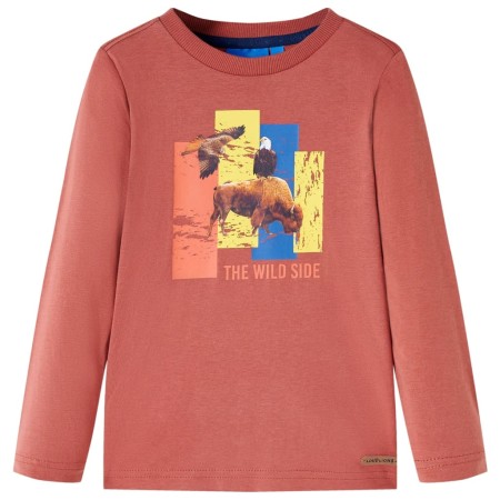 Children's long-sleeved T-shirt in henna color 140 by vidaXL, Kids T-shirts - Ref: Foro24-12998, Price: 9,49 €, Discount: %