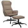 Sillón de relax con taburete tejido de microfibra gris taupe de vidaXL, Sillones - Ref: Foro24-3097920, Precio: 129,99 €, Des...