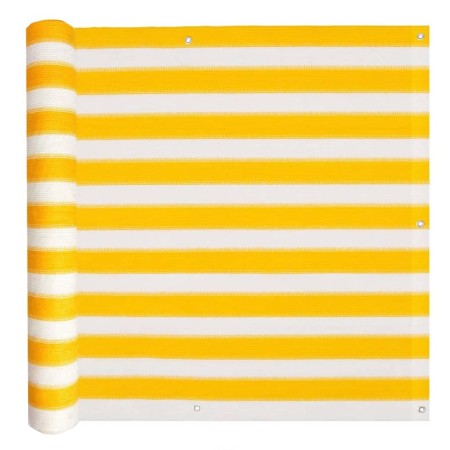 HDPE balcony awning 75x400 cm yellow and white by vidaXL, Umbrellas - Ref: Foro24-43024, Price: 18,91 €, Discount: %