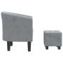 Sillón con taburete terciopelo gris oscuro de vidaXL, Sillones - Ref: Foro24-356450, Precio: 198,61 €, Descuento: %