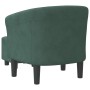 Sillón con taburete terciopelo verde oscuro de vidaXL, Sillones - Ref: Foro24-356452, Precio: 153,31 €, Descuento: %